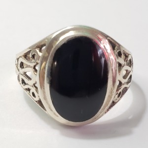 Silver Black Onyx Ring