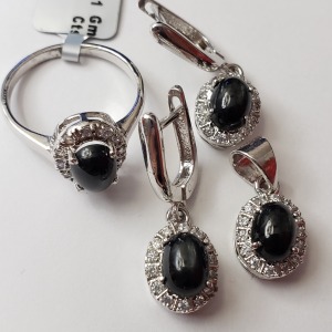 Silver Black Onyx Set