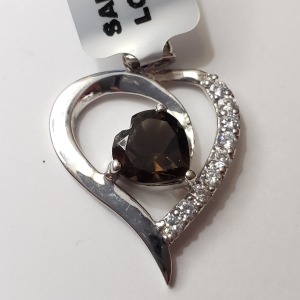 Silver Smokey Quartz(1.95ct) Pendant