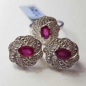Silver Ruby(2.15ct) Set