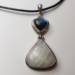 Silver Moonstone Labradorite Pendant