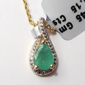 Silver Emerald(1.15ct) Necklace