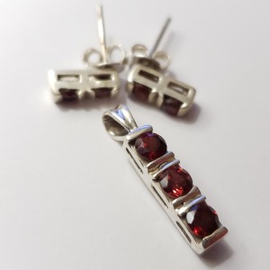 Silver Garnet Set