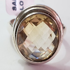 Silver Citrine(8.65ct) Ring