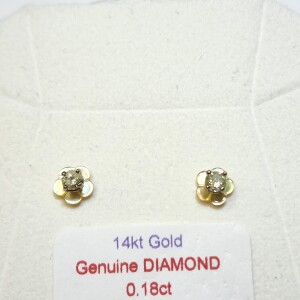 14K Diamond With Mother Of Pearl 2In1(0.18ct) Earrings
