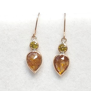 14K Fancy Yellow Diamonds(1.22ct) Yellow Diamonds(0.2ct) Earrings