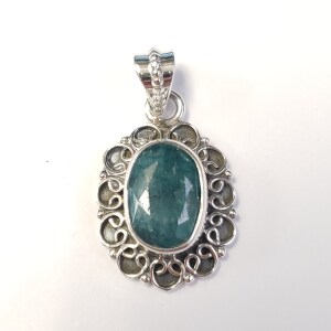 Silver Emerald Pendant