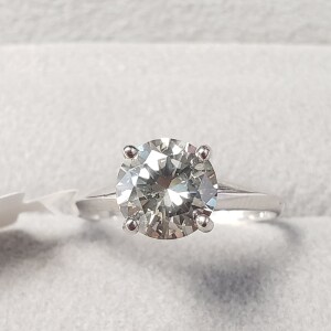 14K Diamond (1.5Ct,Si2,Fancy Yellowish Green) Ring