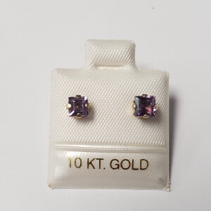 10K Amethyst Earrings