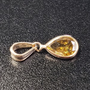 14K Diamond (0.8Ct,I1,Fancy Yellowish Green) Pendant