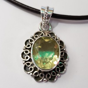 Silver Lemon Quartz Pendant