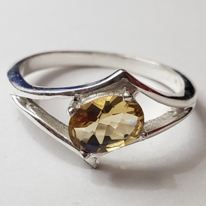 Silver Citrine Ring
