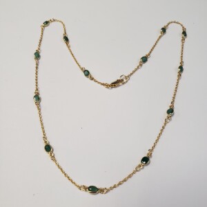 Silver Emerald 18" Gold Plated Necklace