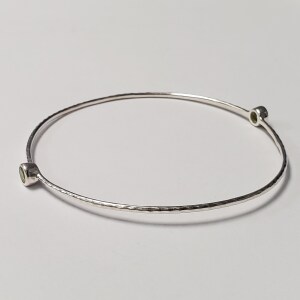 Silver Genuine Gemstone Bangle