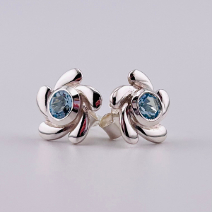 925 Sterling Silver Blue Topaz Earrings