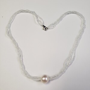 Silver Fresh Water Pearl 16" Necklace