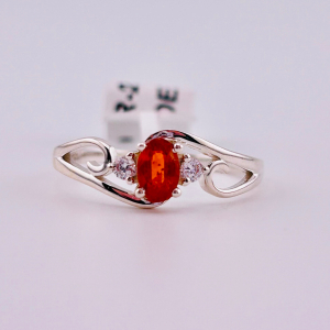 925 Sterling Silver Orange Kyanite Ring