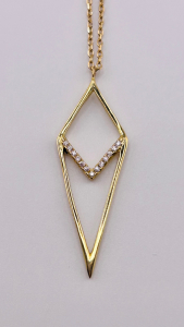 Gold Color 925 Silver White CZ Necklace