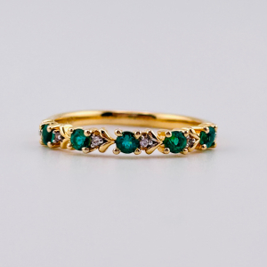 14K Gold Plated 925 Sterling Silver Multi-Colored Stone Ring