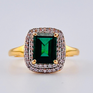 14K Gold Plated 925 Sterling Silver Multi-Colored Stone Ring