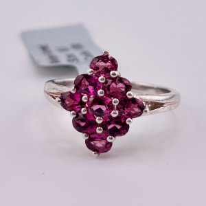 925 Sterling Silver Malaya Garnet Ring
