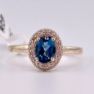 925 Sterling Silver London Blue Topaz Ring