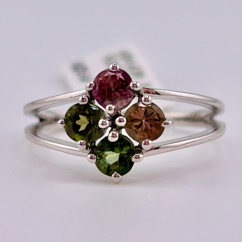 925 Sterling Silver Multi-Color Tourmaline Ring