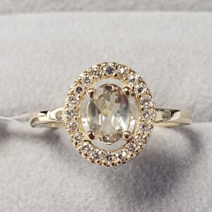 10K Color Changing Sultanite(1ct) Diamond(0.15ct) Ring