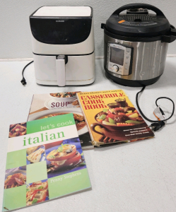Cosori Air Fryer, Instant Pot Cooker, (3) Cookbooks