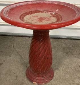 Red Birdbath