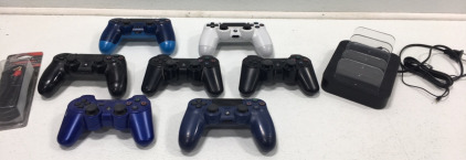 (7) PlayStation Controllers and A USB Charging Station