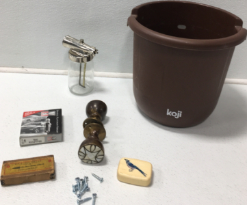 Plastic Garden Pot, Screws, Door Knobs, Bit Stock Drills, Spark Plug, Paint Sprayer