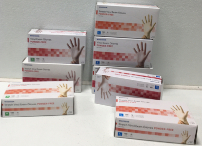 (8) Boxes Of Powder Free Vinyl Exam Gloves