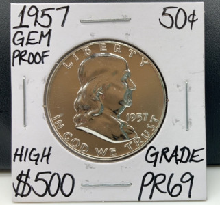 1957 PR69 Gem Proof Franklin 1/2 Dollar