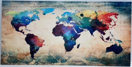 Colorful Splatter World Map Canvas Print