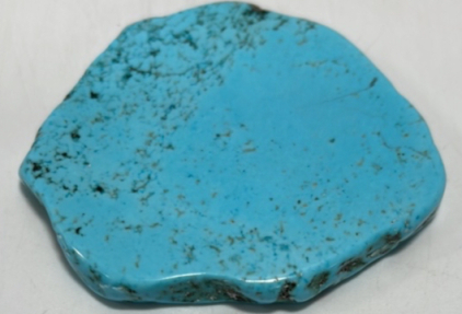 (1) 155.35ct Blue Turquoise Gemstone Freeform Slice Cabochon .925 Necklace