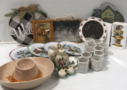 Porcelain Plates and Candle Holders, Wall Decor, and Other Home Decorations