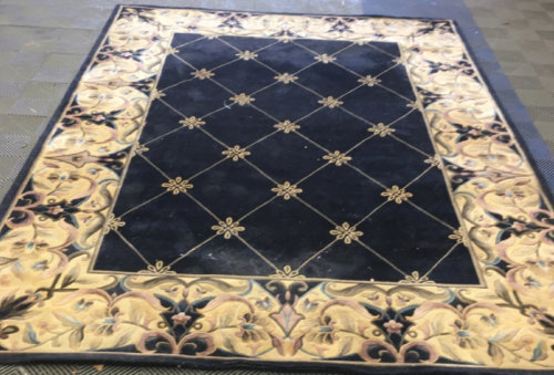 Large Black Floral Area Rug