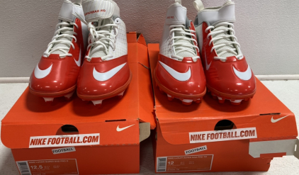 (2) Nike Football Cleats - (1) Size 12.5, (1) Size 12