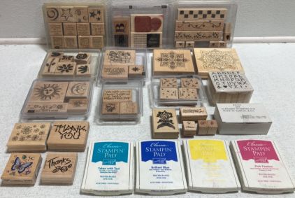 Collection of Ink Stamps and Ink Pads