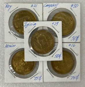 (5) Brass Tokens