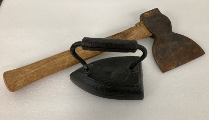 Vintage Hatchet And Sad Iron