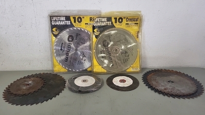 10" Rip and Cross Cut Saw Blades with Grinding and Cutting Wheels