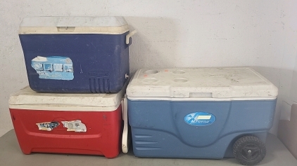 Rubbermaid, Igloo, and Coleman Coolers