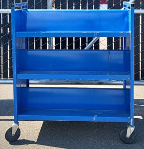 Blue Metal 6-Shelf Cart with Locking Wheels