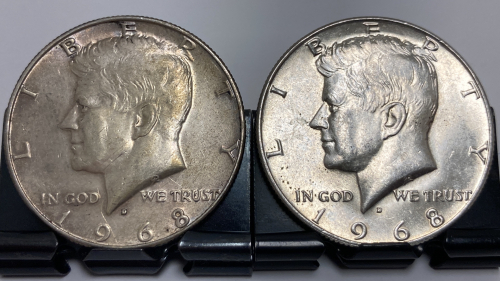 (2) 1968 40% Silver Kennedy Half Dollars