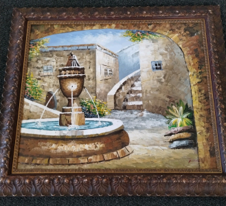 Fountain Town Square Painting