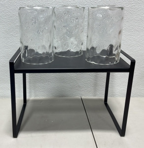 (3) Pack Cylinder Glass Lighting Fixtures, (2) 13&rdquo; Black Cupboard Stand