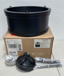 (1) Black Hanging Indoor Ceiling Light 60 watts Made Of Steel and Glass