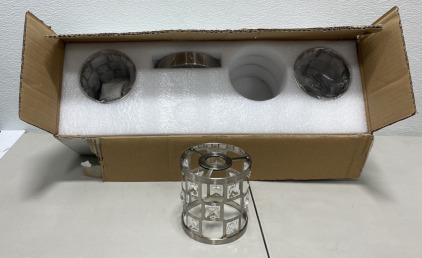 (1) Stainless Steel And Clear Gemstone 3 Light Vanity